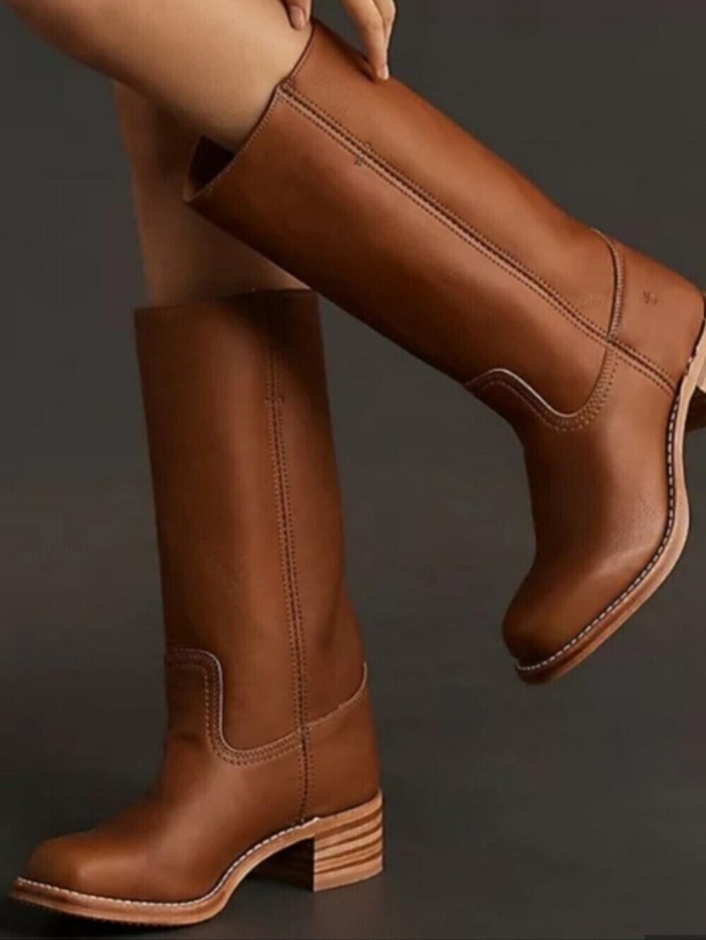 Vintage 70s Womens Frye Knee High Pull-On Pirate Campus Boots Cuff 10B Riding
